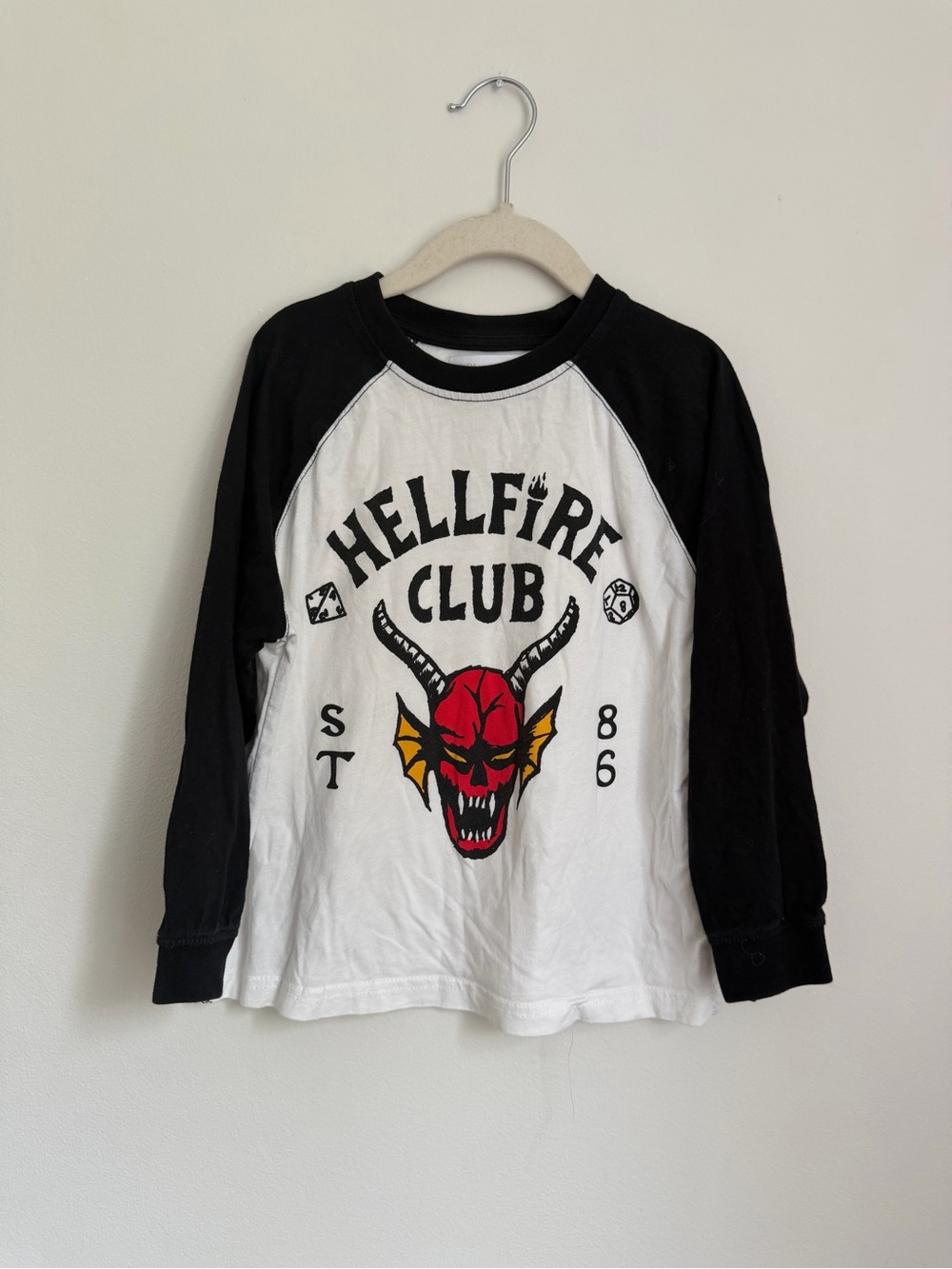 Zara Hellfire Club Graphic Raglan Tee (Size 6-7)